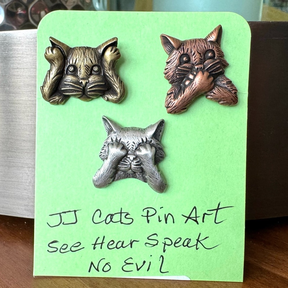 JJ Cats Pin Art - See, Hear, Speak No Evil Set